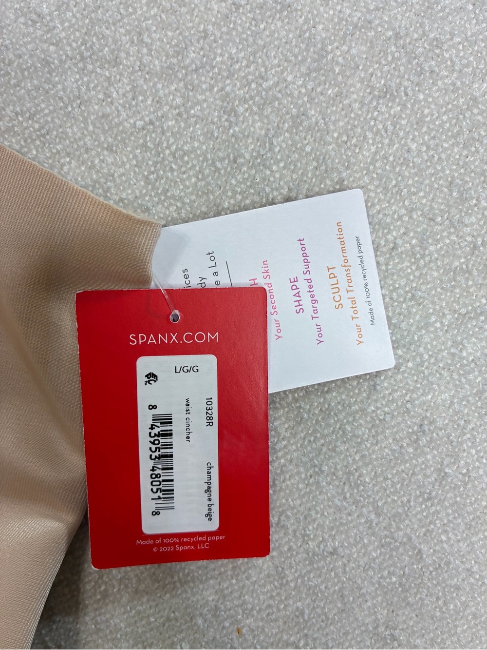 SPANX Waist Cincher Shapewear Size Large Champagne Beige NWT #10328R - Picture 5 of 8